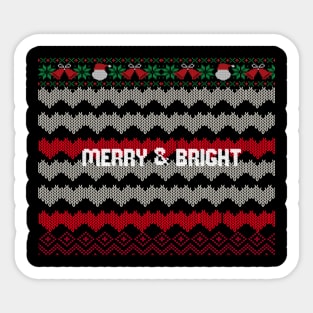 Merry and Bright ugly christmas sweater design Sticker